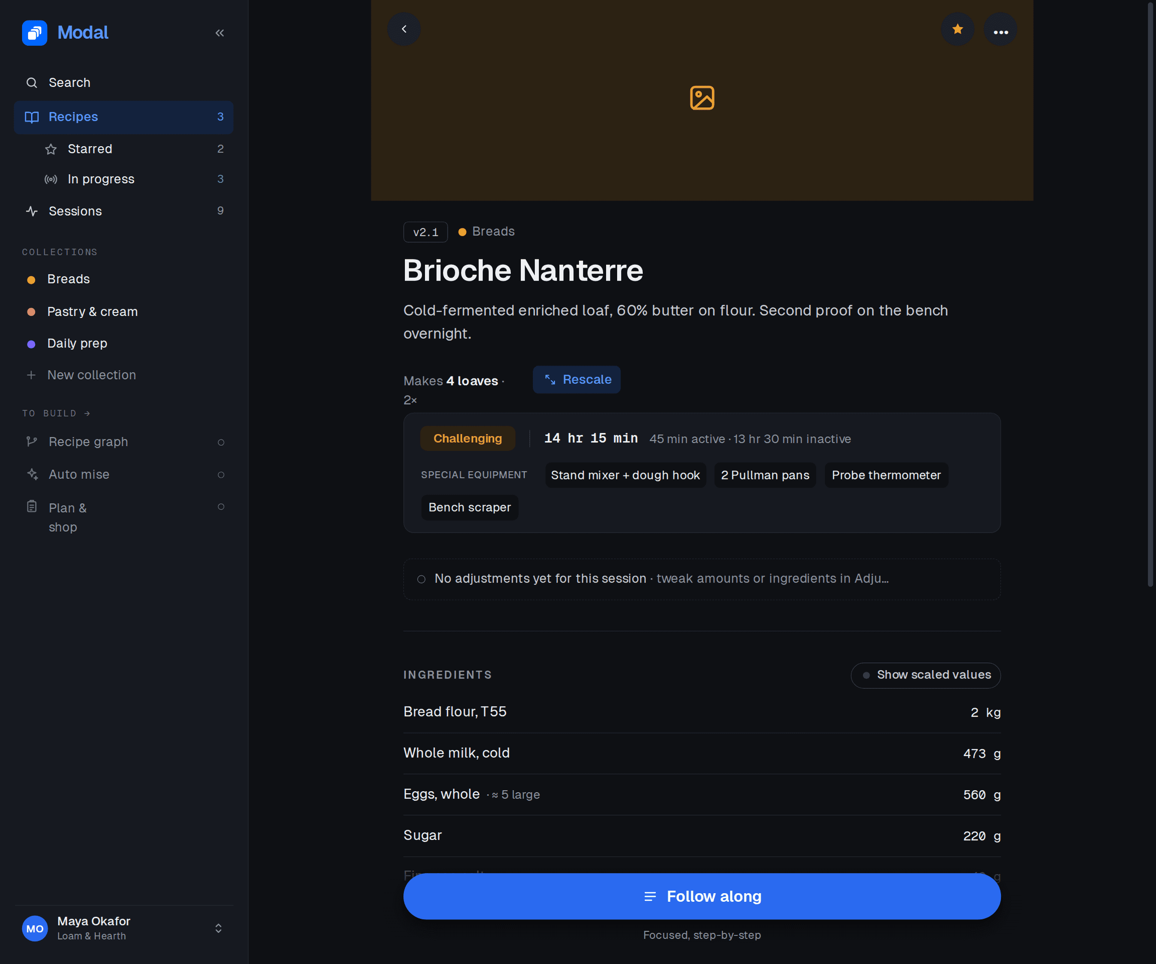 The Modal recipe library